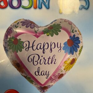 בלון לב צבעוני Happy Birth Day