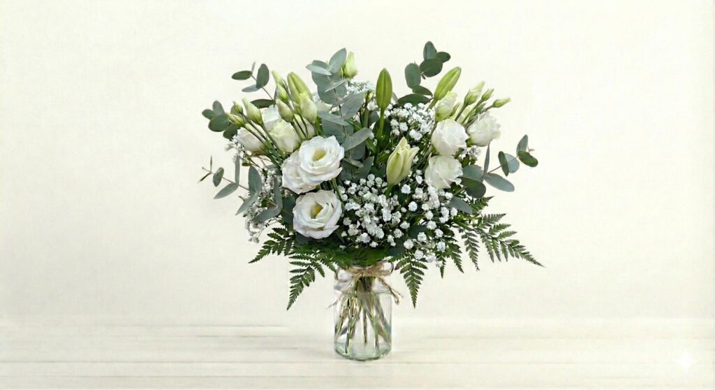 זר לבן קלאסי