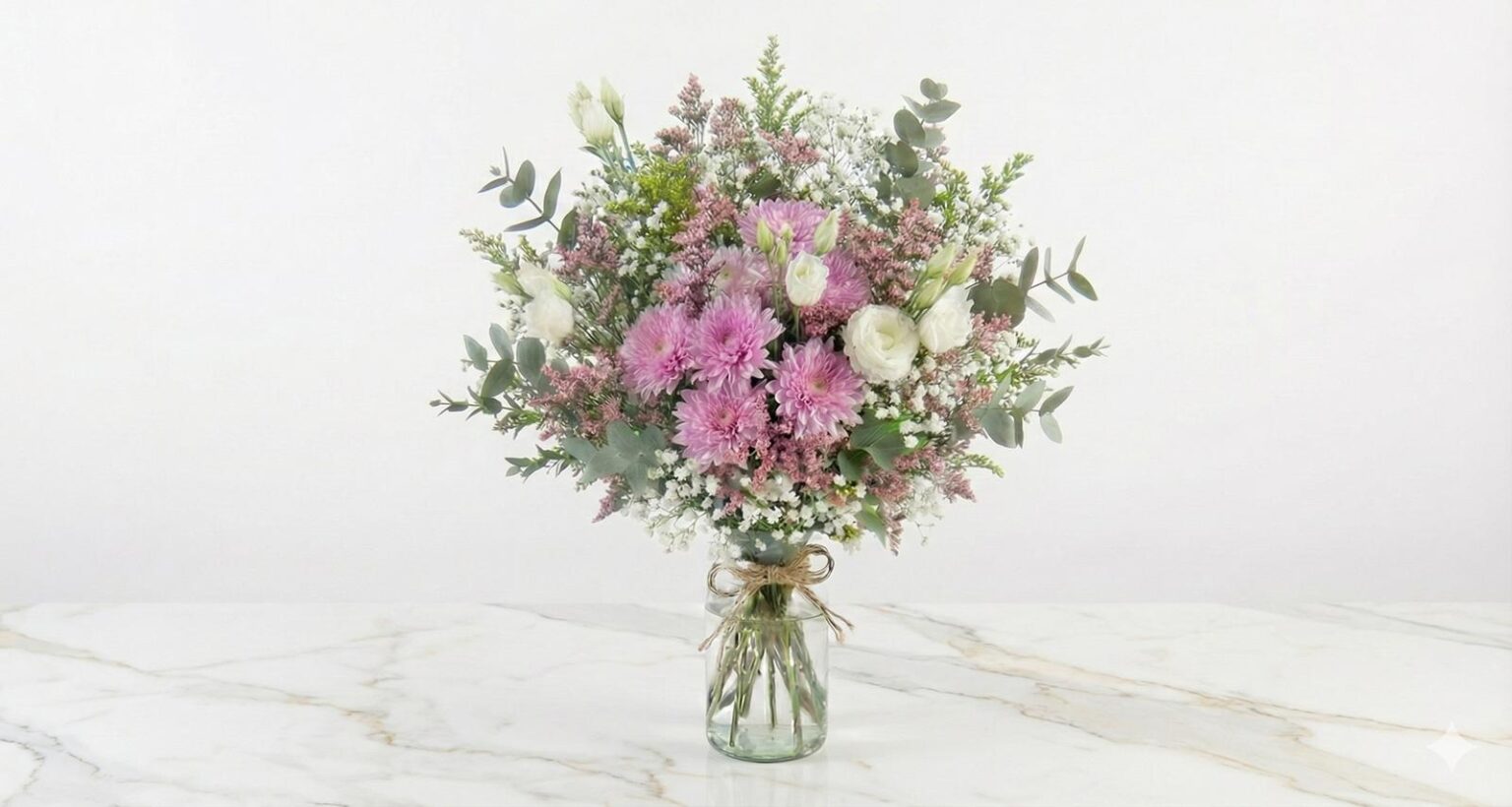 זר ורוד נגיעות לבן ססגוני