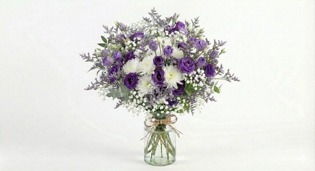 זר בסגול ולבן