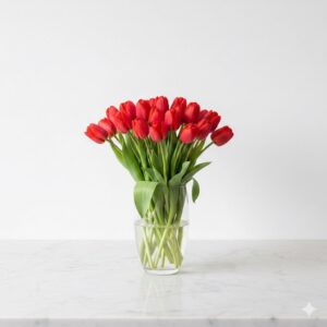 זר רומנטי טוליפים אדומים