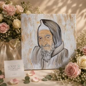 יצירת אמנות יוקרתית של הבבא סאלי על גווני שמנת וחום